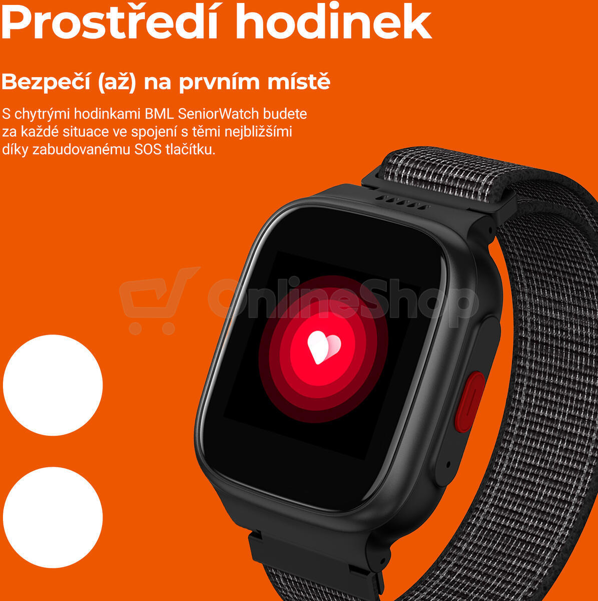 Chytré hodinky BML BMGDMSENWATBA SeniorWatch, černá