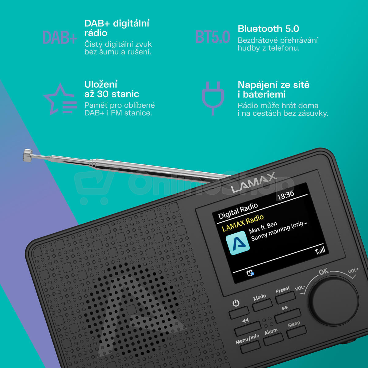 Radiopřijímač LAMAX RadioVox1 DAB