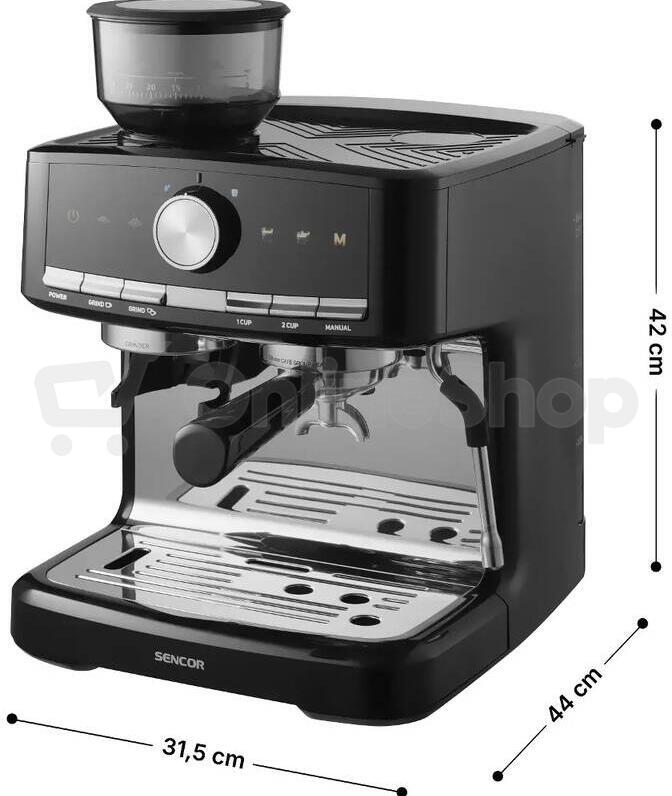 SES 6020BK Pákový káv. s mlýnkem Sencor