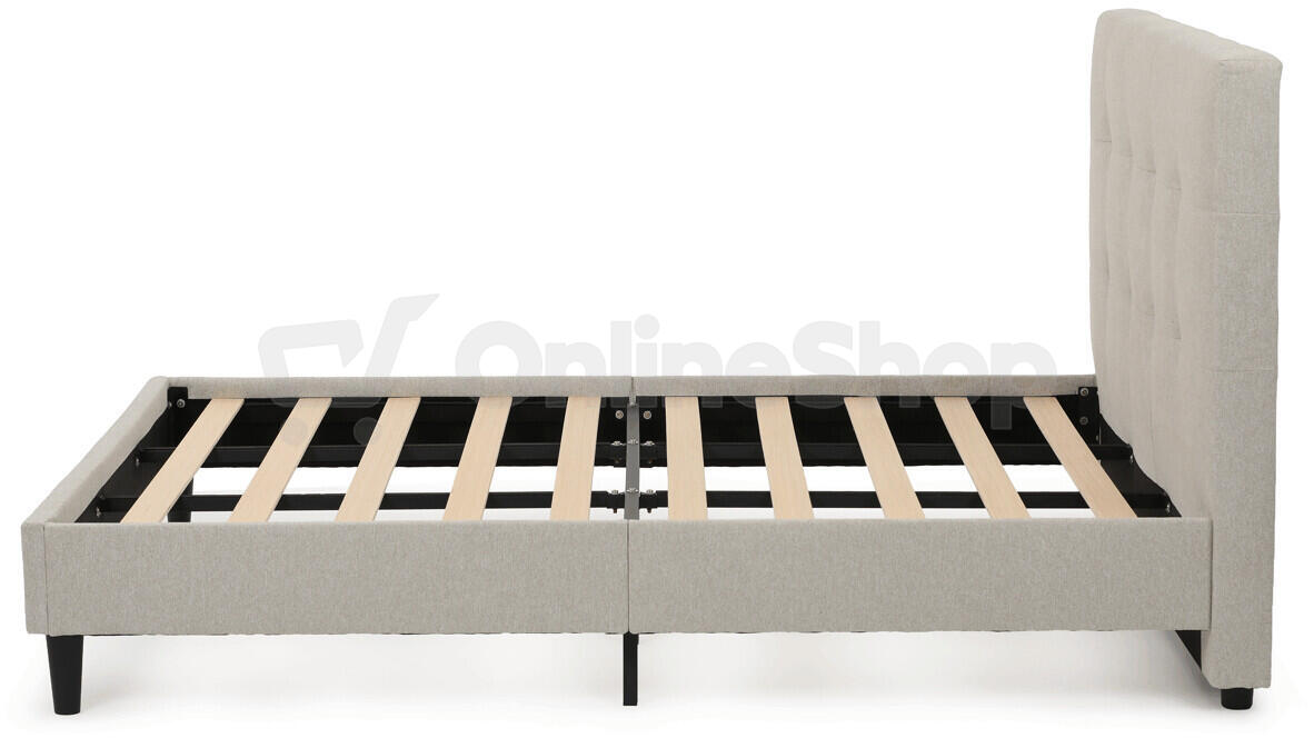 Dvoulůžková postel, látka, béžová, BED-M160 CRM2 Autronic