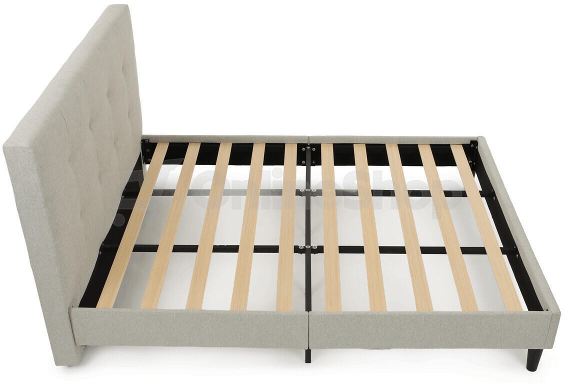 Dvoulůžková postel, látka, béžová, BED-M160 CRM2 Autronic