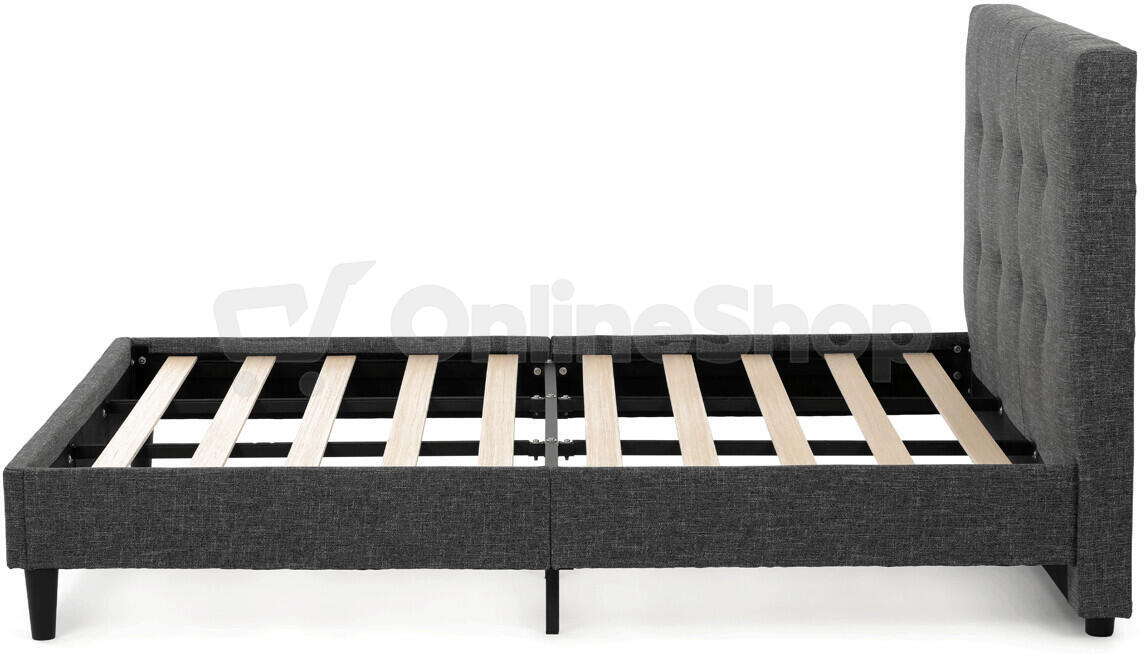 Dvoulůžková postel, látka, šedá, BED-M160 GREY2 Autronic