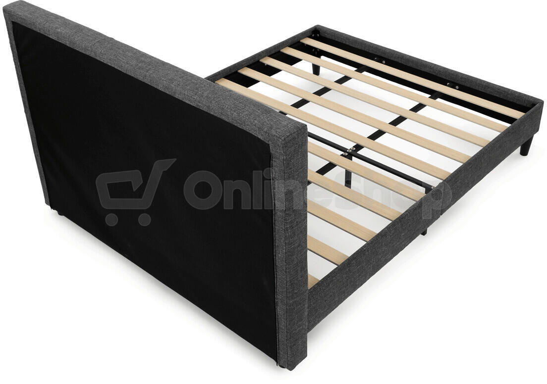 Dvoulůžková postel, látka, šedá, BED-M160 GREY2 Autronic