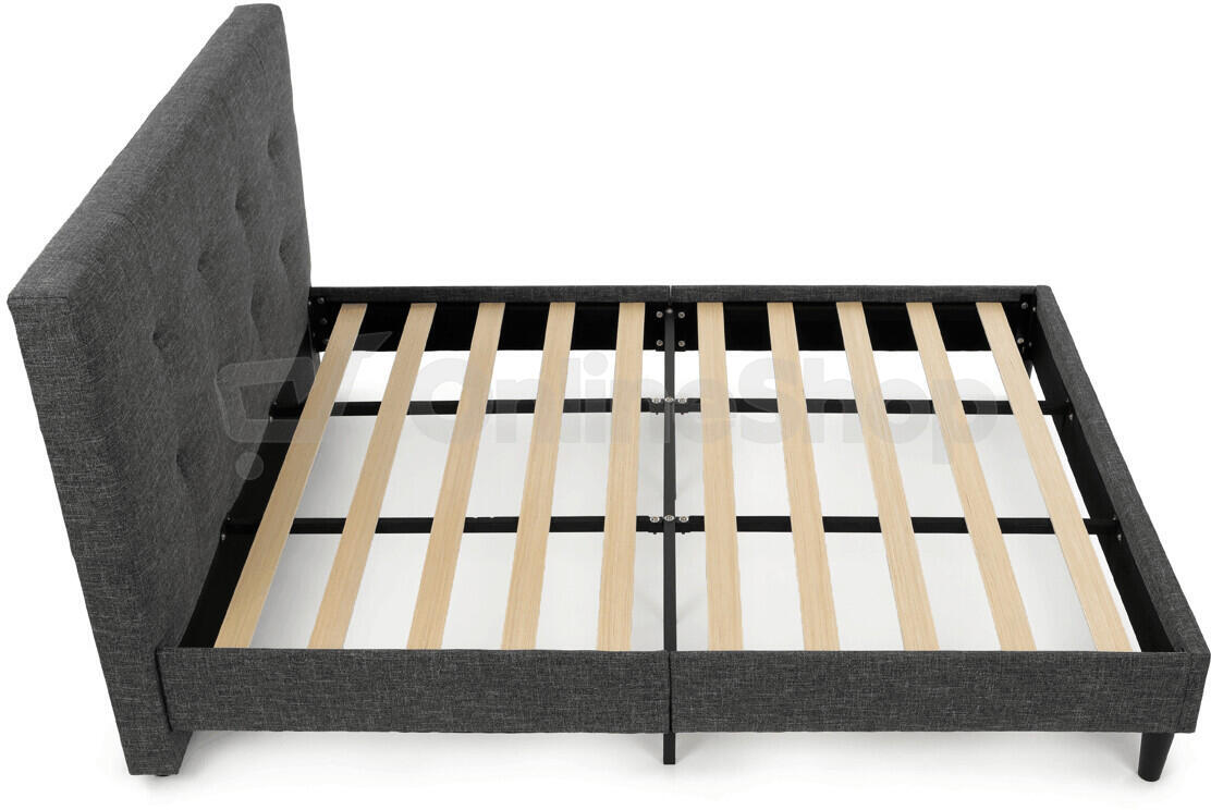 Dvoulůžková postel, látka, šedá, BED-M160 GREY2 Autronic