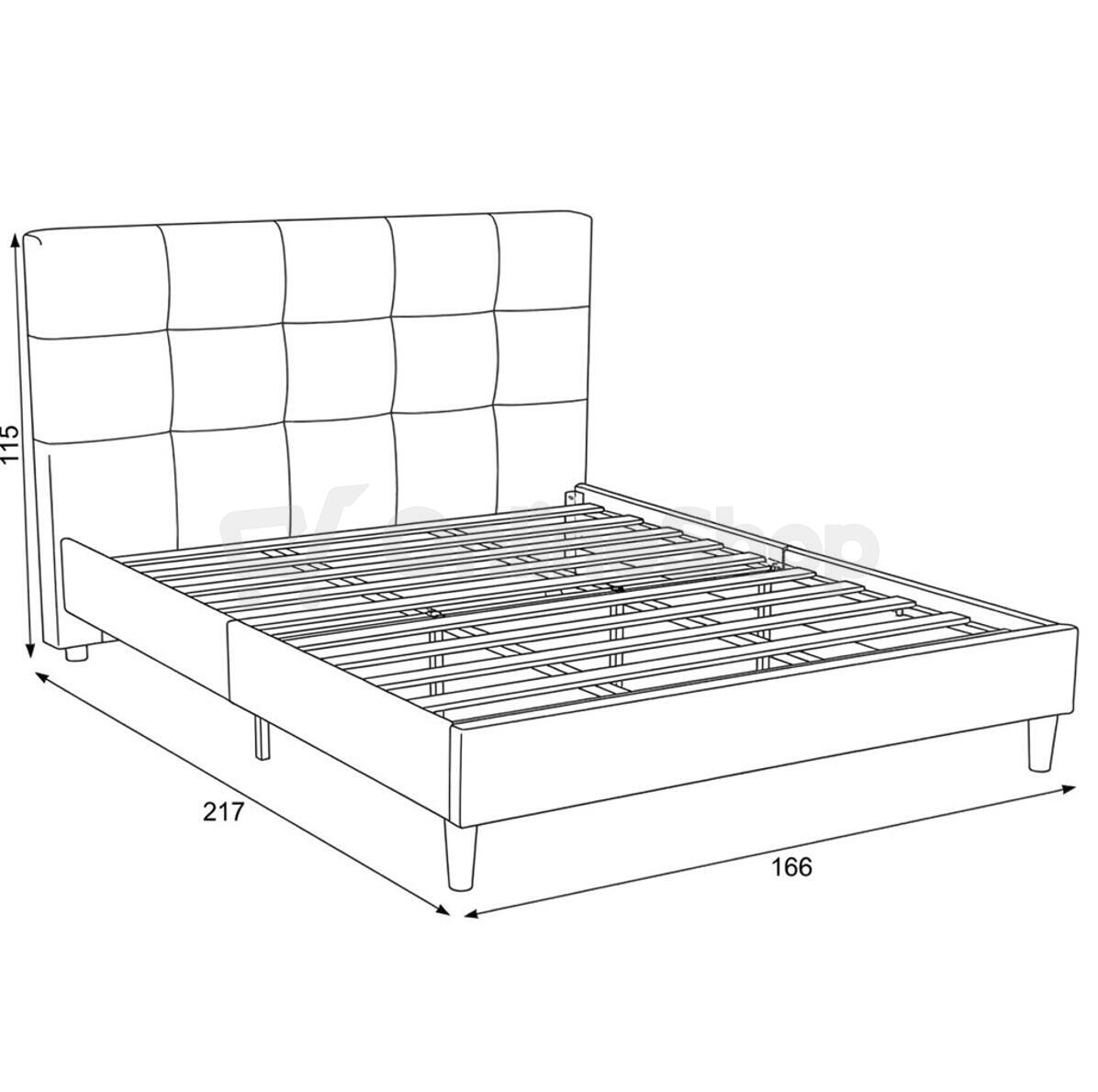 Dvoulůžková postel, látka, šedá, BED-M160 GREY2 Autronic