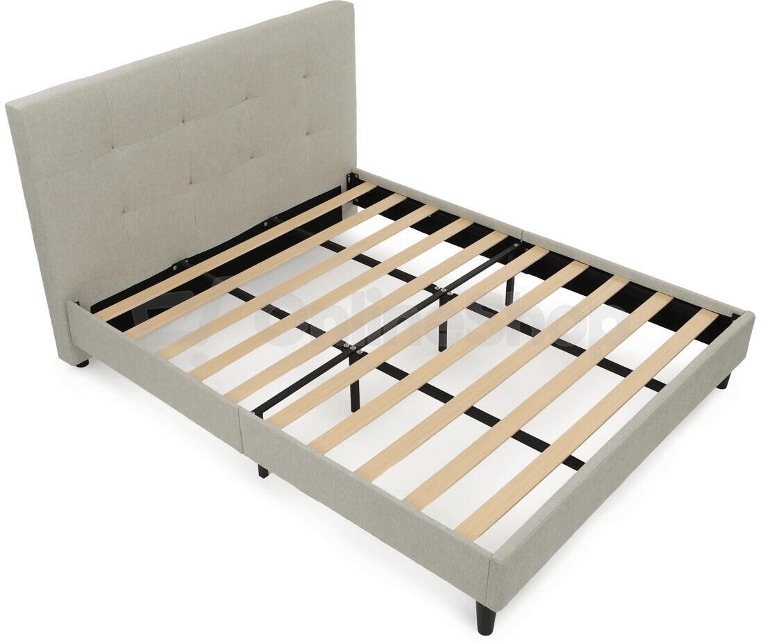 Dvoulůžková postel, látka, béžová, BED-M180 CRM2 Autronic