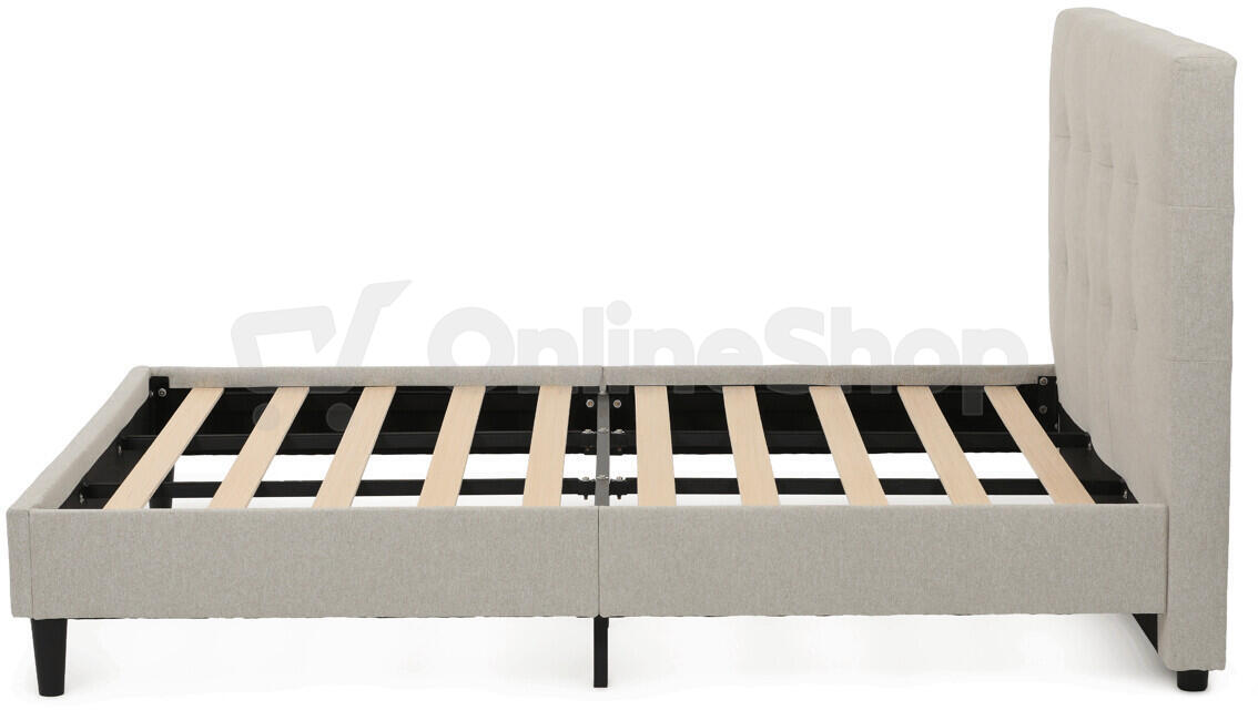 Dvoulůžková postel, látka, béžová, BED-M180 CRM2 Autronic