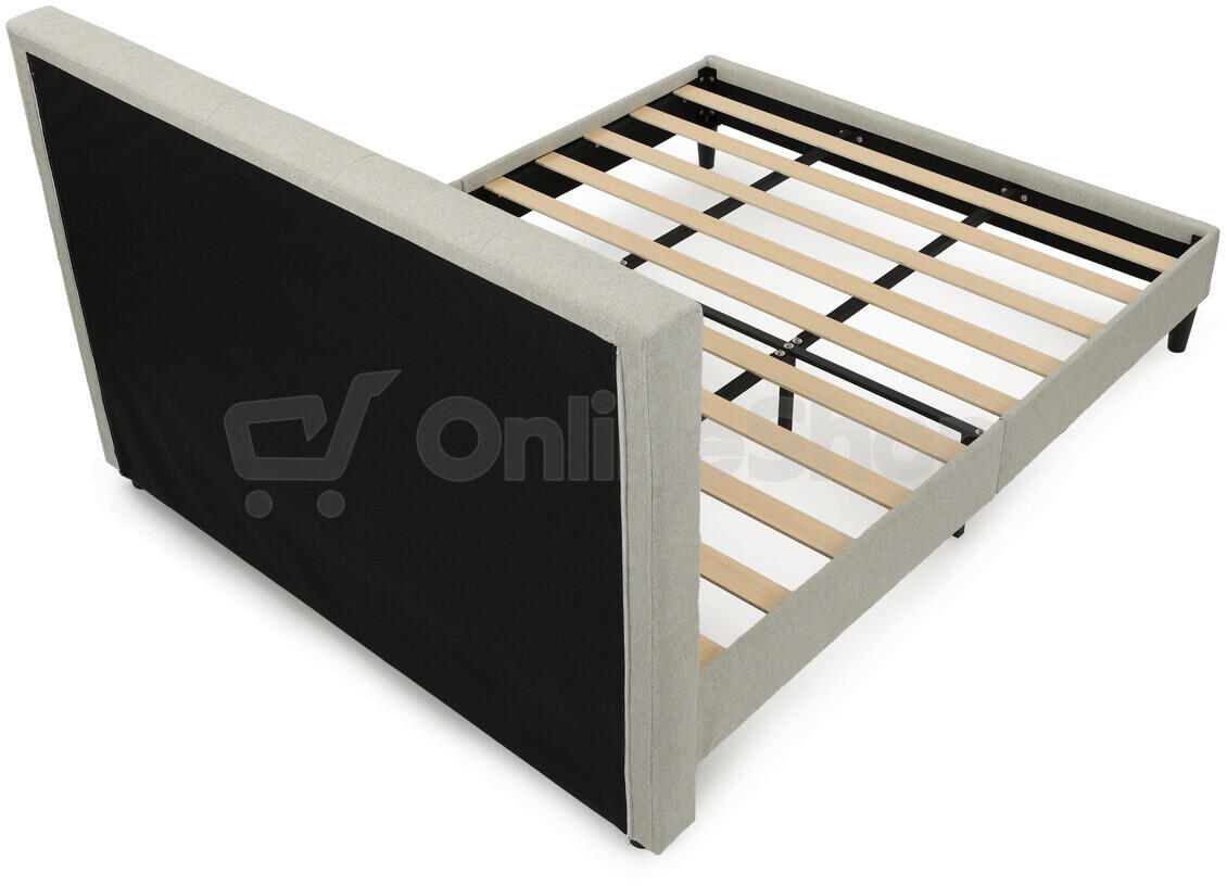 Dvoulůžková postel, látka, béžová, BED-M180 CRM2 Autronic