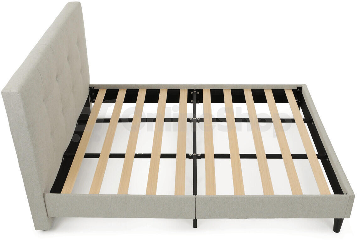 Dvoulůžková postel, látka, béžová, BED-M180 CRM2 Autronic