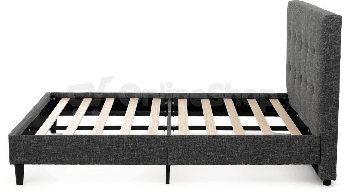 Dvoulůžková postel, látka, šedá, BED-M180 GREY2 Autronic