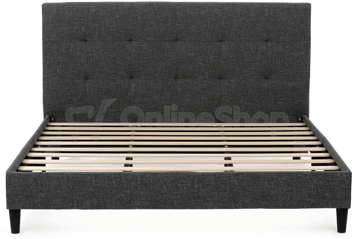 Dvoulůžková postel, látka, šedá, BED-M180 GREY2 Autronic