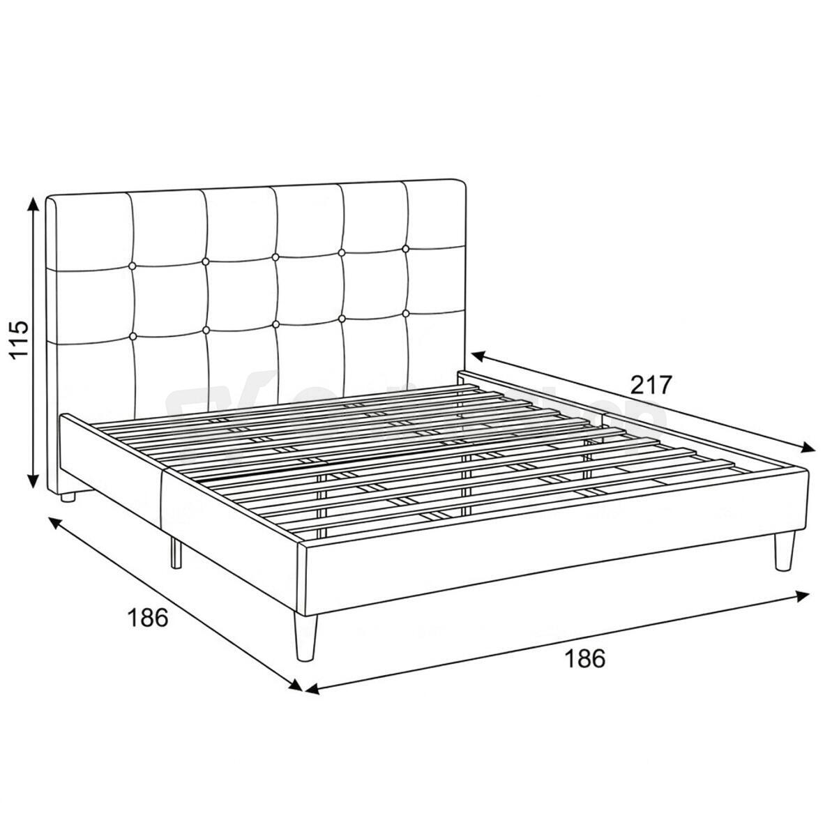 Dvoulůžková postel, látka, šedá, BED-M180 GREY2 Autronic