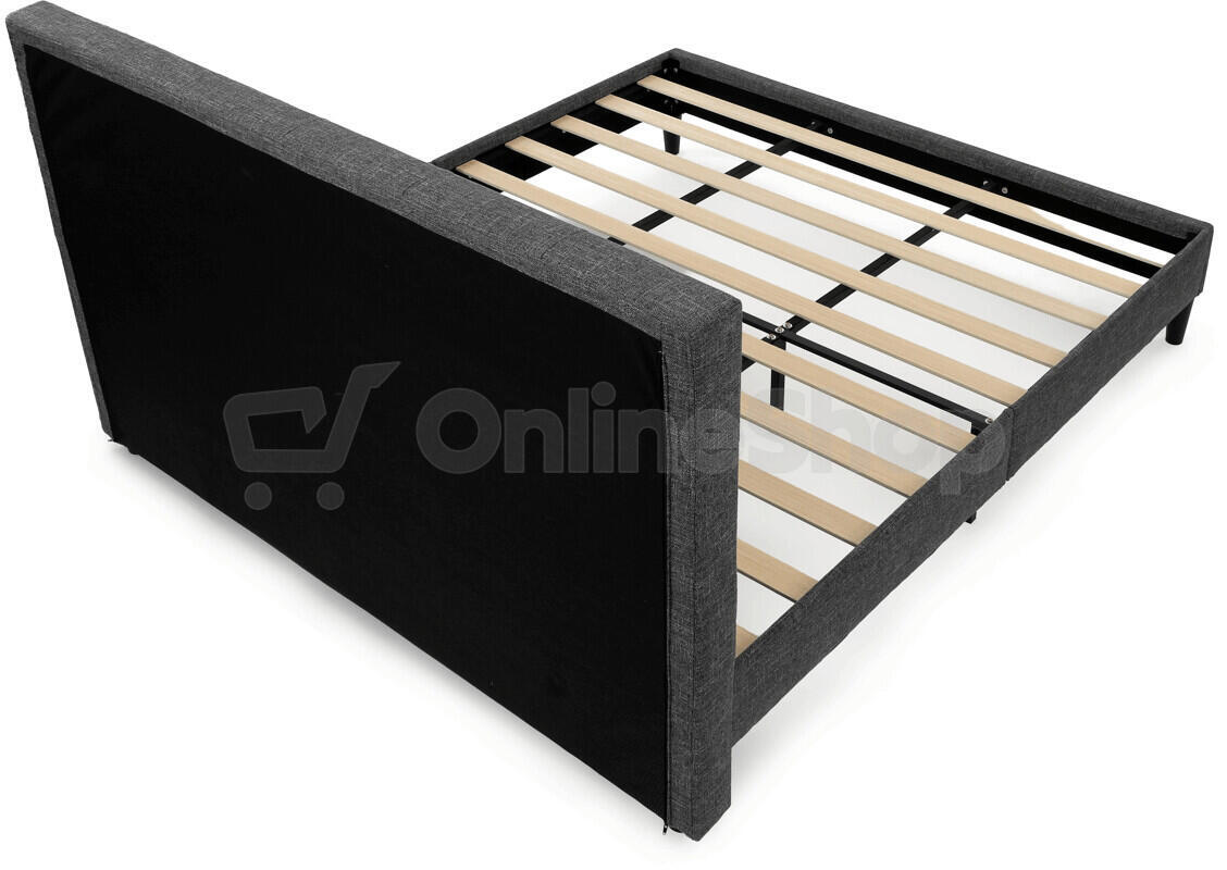 Dvoulůžková postel, látka, šedá, BED-M180 GREY2 Autronic