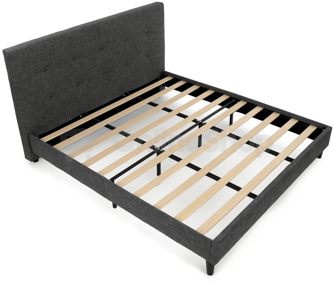 Dvoulůžková postel, látka, šedá, BED-M180 GREY2 Autronic