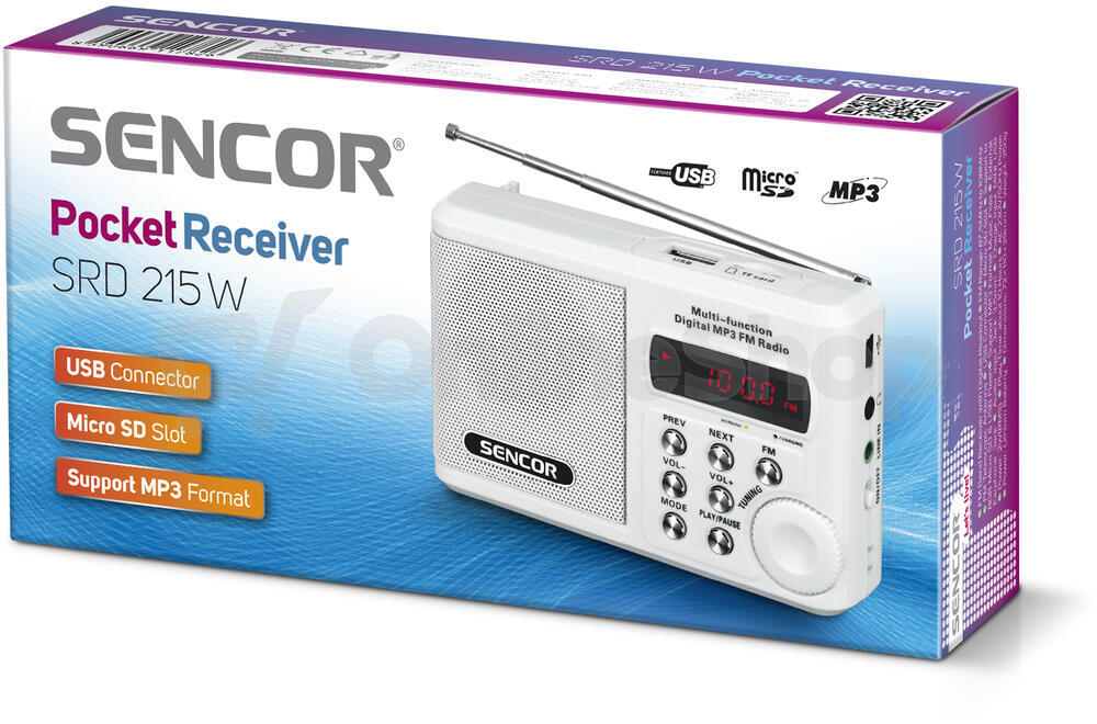 Rádio s USB/MP3 Sencor SRD 215 W