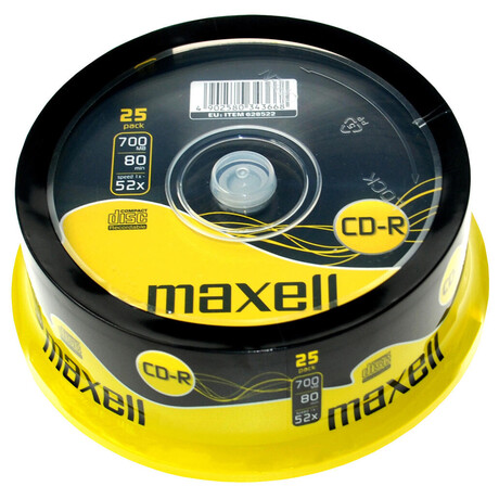 CD-R disk 25ks Maxell CD-R 700MB 52x 25SP 628522