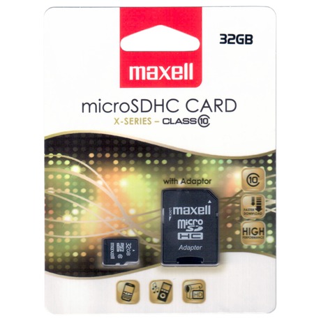 MicroSDHC pamov karta s adaptrem - 32GB Maxell MicroSDHC 32GB CL10 + adpt 854718