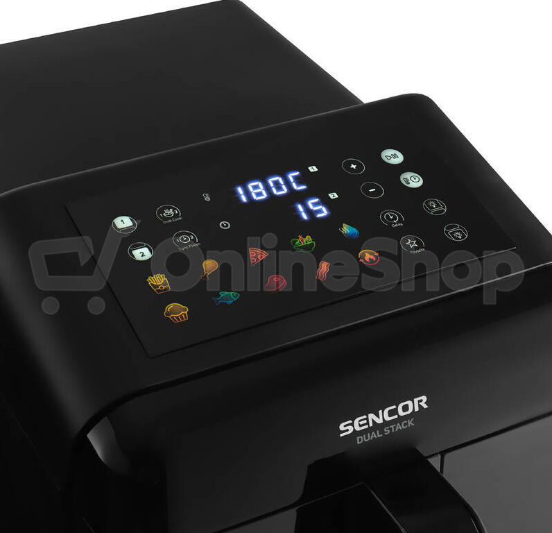Horkovzdušná fritéza Sencor SFR 1260BK DUAL STACK