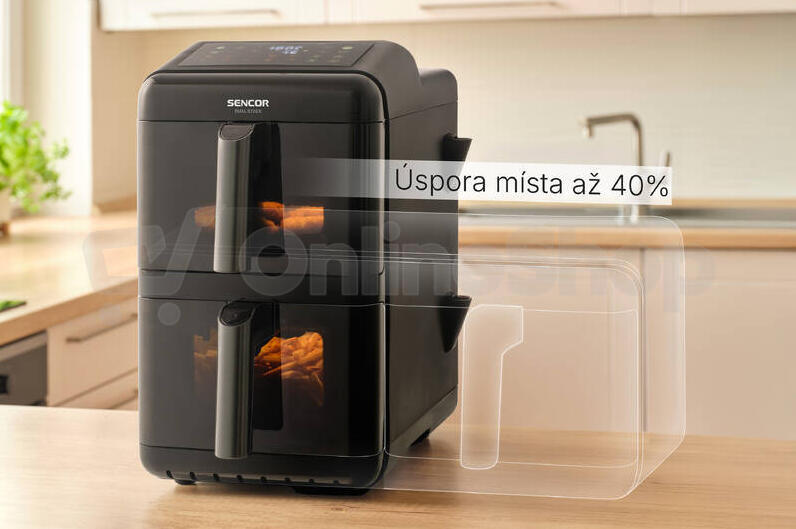 Horkovzdušná fritéza Sencor SFR 1260BK DUAL STACK