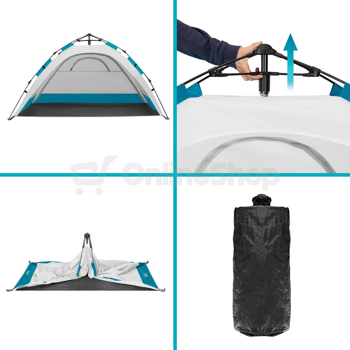 Automatický pop-up plážový stan NILS NC4802 šedý