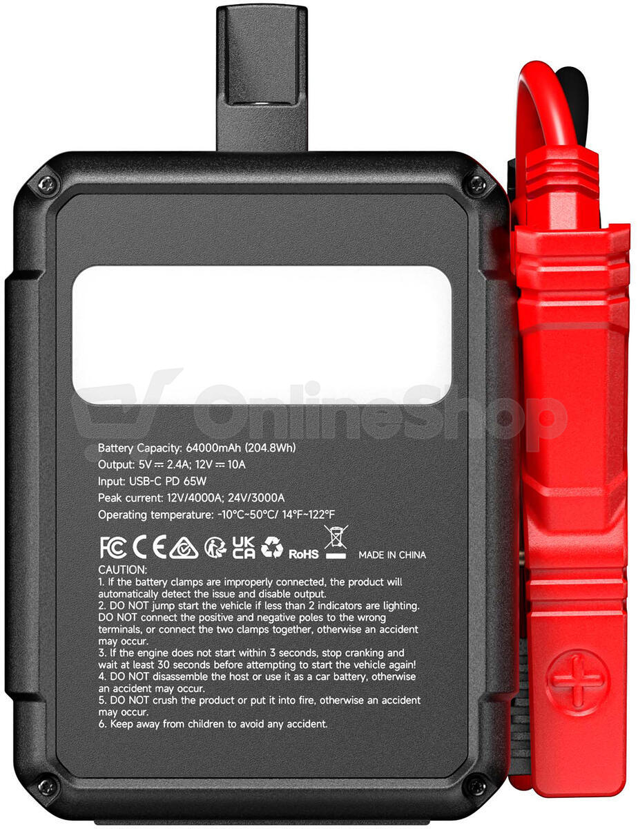 TOPDON Car Jump Starter V4000 HD (TOPJSV40HD)