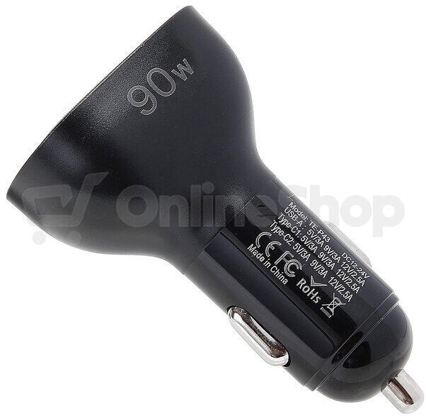 Cappa rychlonabíječka do auta 90 W USB-A + 2× USB-C PD/QC