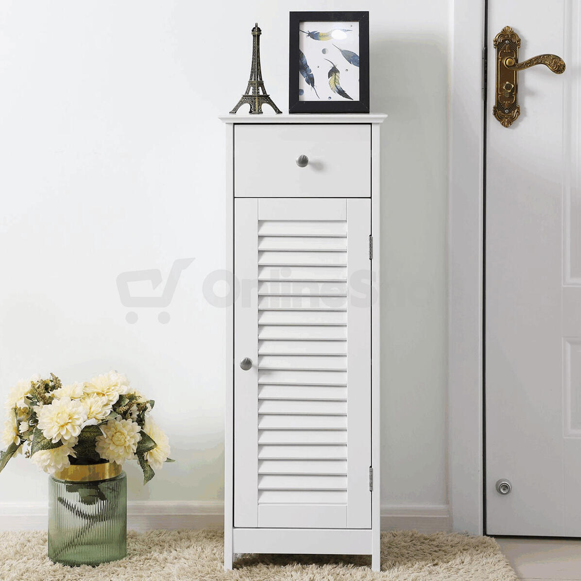 Koupelnová skříňka 32x30x87cm, mdf, bílá, AUK-E1143 WT Autronic