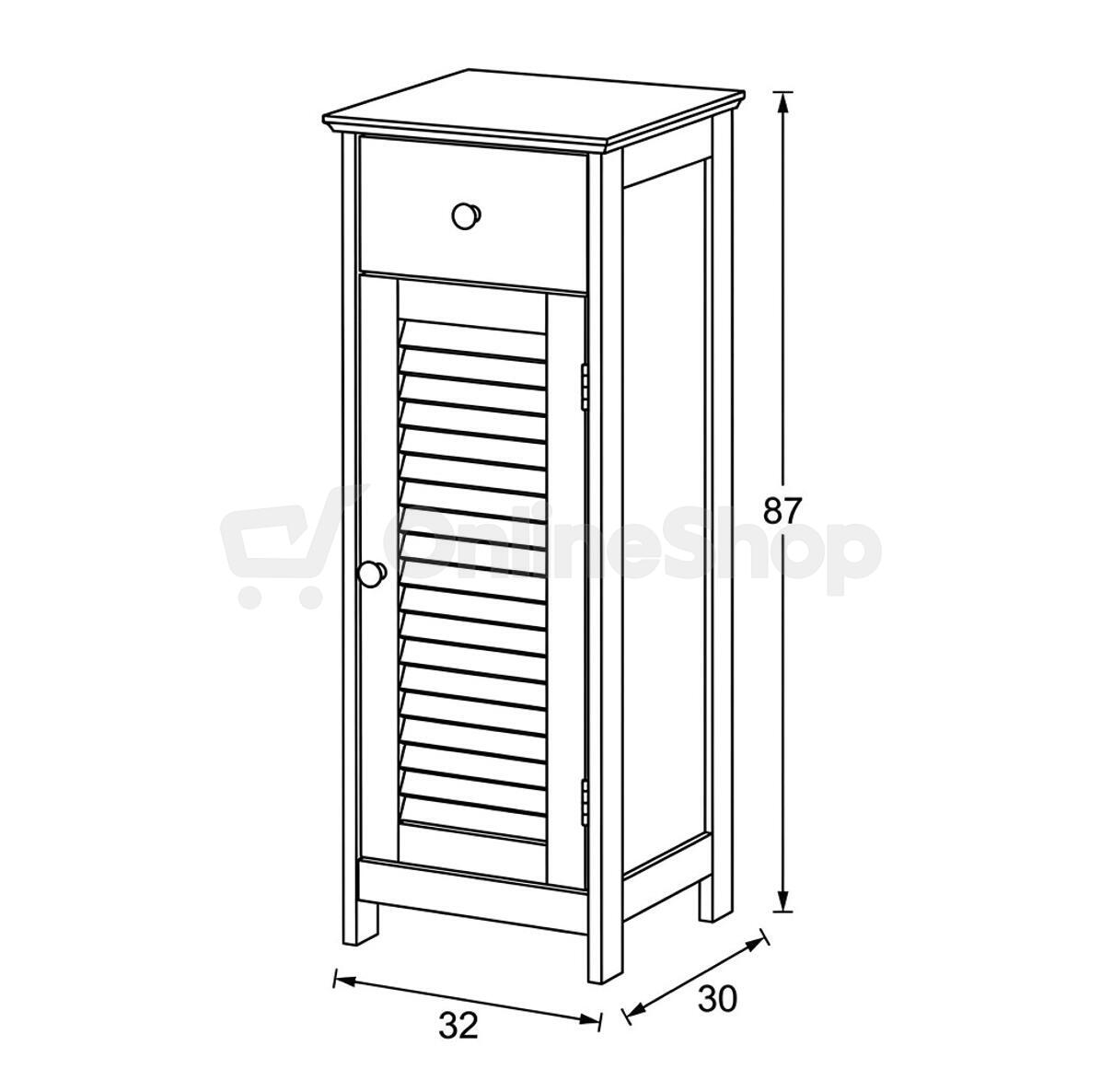 Koupelnová skříňka 32x30x87cm, mdf, bílá, AUK-E1143 WT Autronic