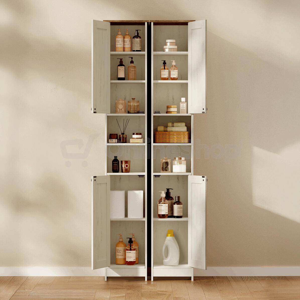Koupelnová skříňka 30x30x170cm, mdf, bílá, AUK-E1166 WT Autronic