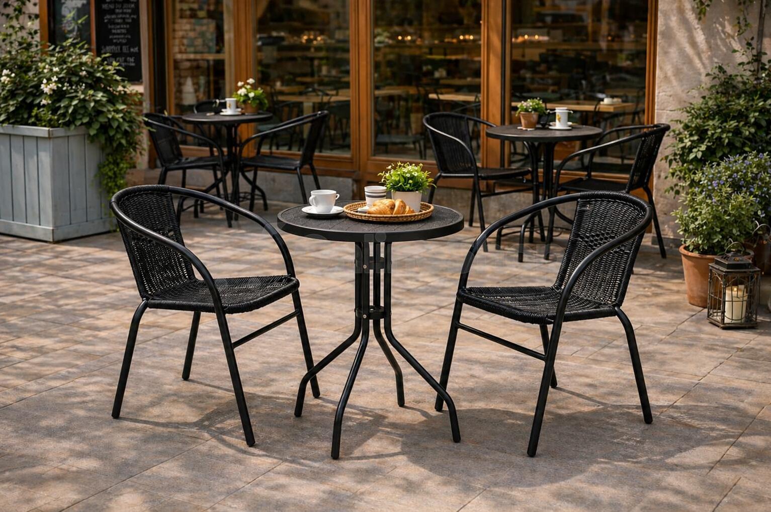 Balkonová sestava House 5 BISTRO SET, černá