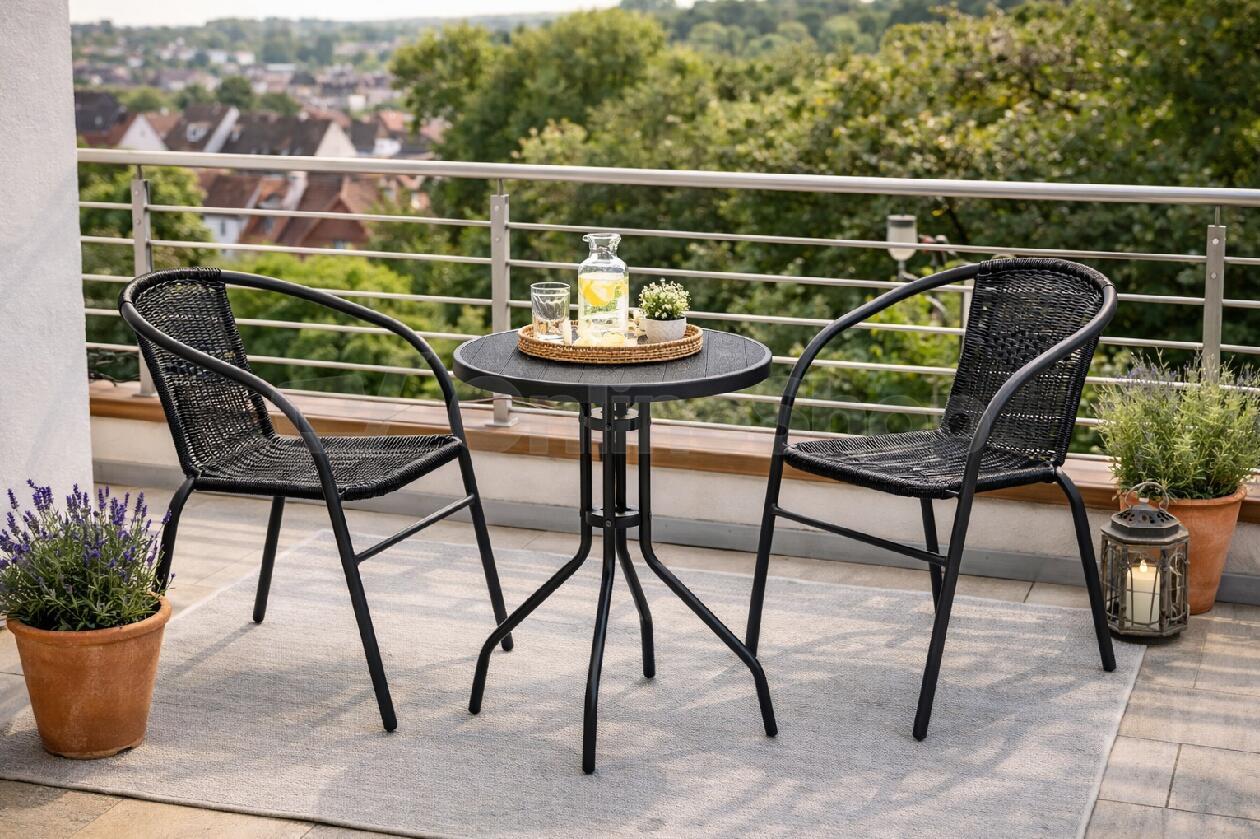 Balkonová sestava House 5 BISTRO SET, černá
