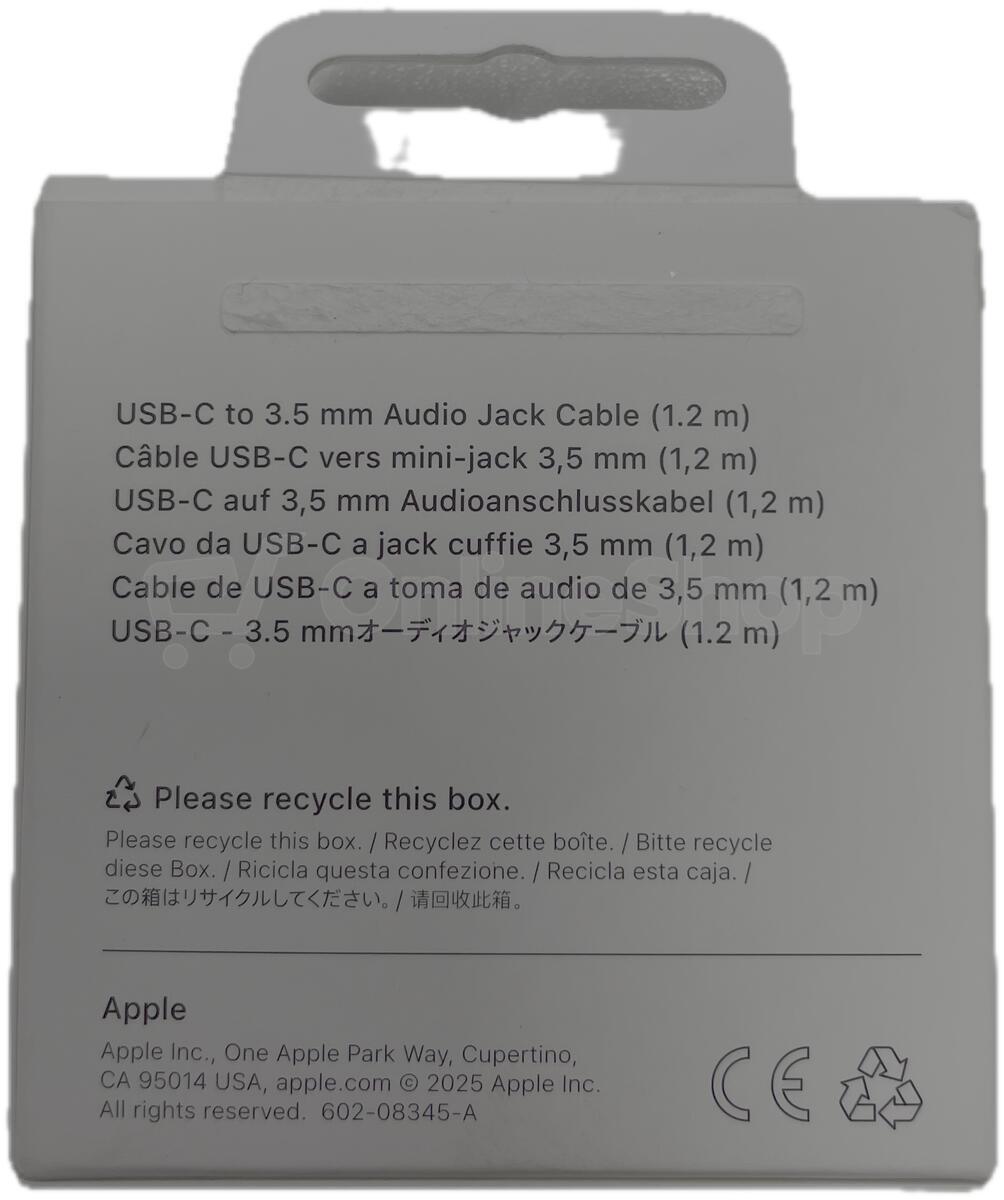 Apple USB-C to 3.5 mm Audio Cable (1.2 m) | Skutečná fotografie prodávaného kusu | Skutečná fotografie prodávaného kusu