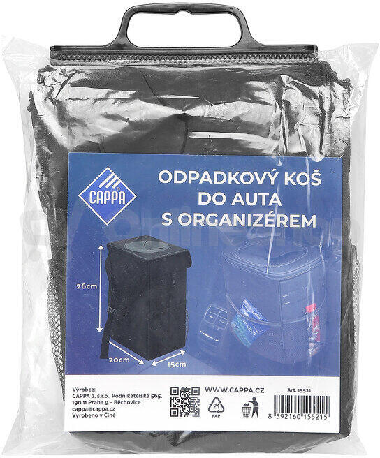 Cappa odpadkový koš do auta s organizérem a kapsami