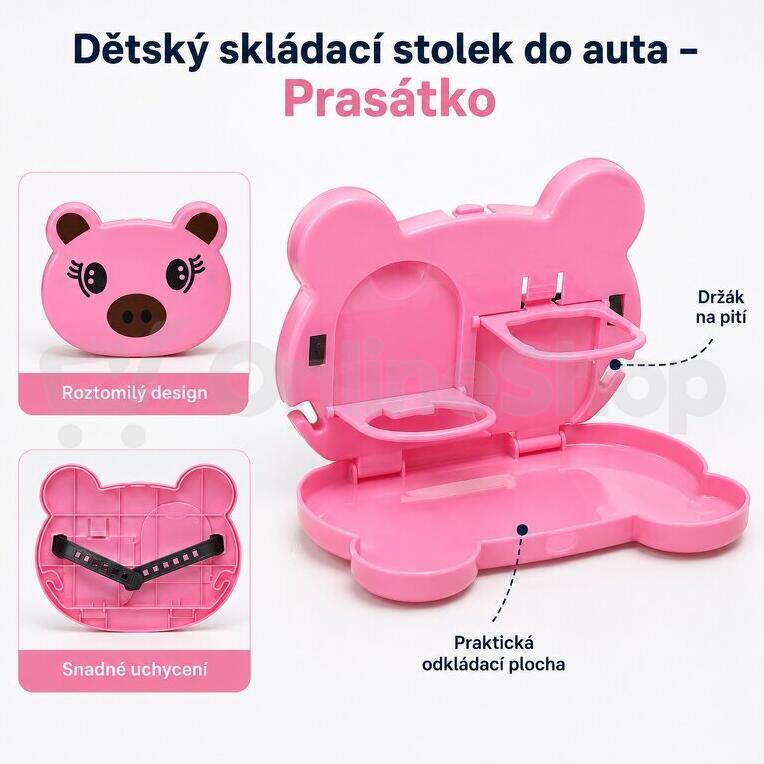 Cappa stolek dětský skládací do auta Prasátko