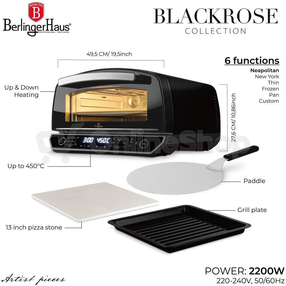 BERLINGERHAUS Pec na pizzu elektrická 450° Black Rose Collection BH-9925