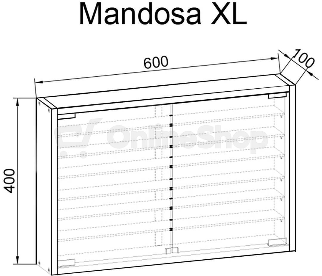 Vitrína VCM Mandosa XL, buk