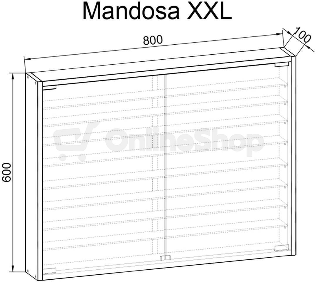 Vitrína VCM Mandosa XXL, černá