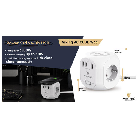 Síťový adaptér VIKING AC Cube W33