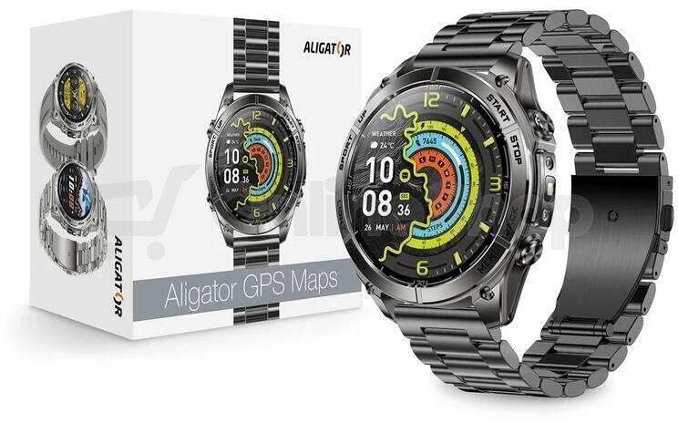ALIGATOR Watch GPS Maps, černé