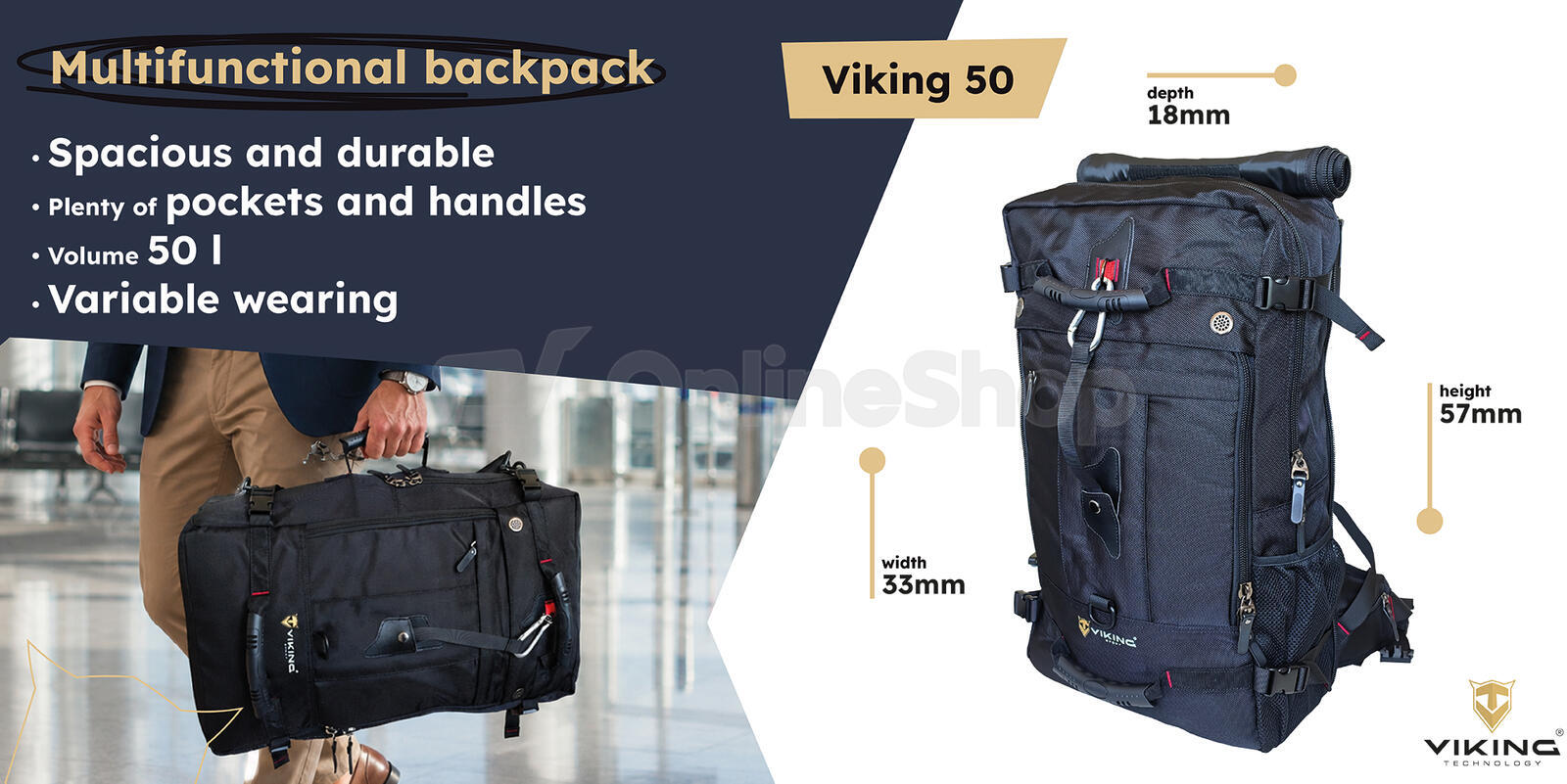 Multifunkční batoh VIKING 50