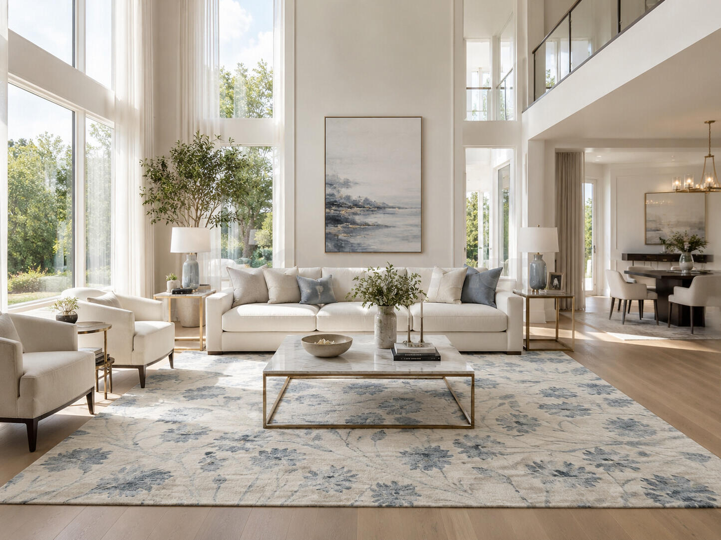 Kusový koberec Devos Caby Isphahan 84427 L. Blue 200x290