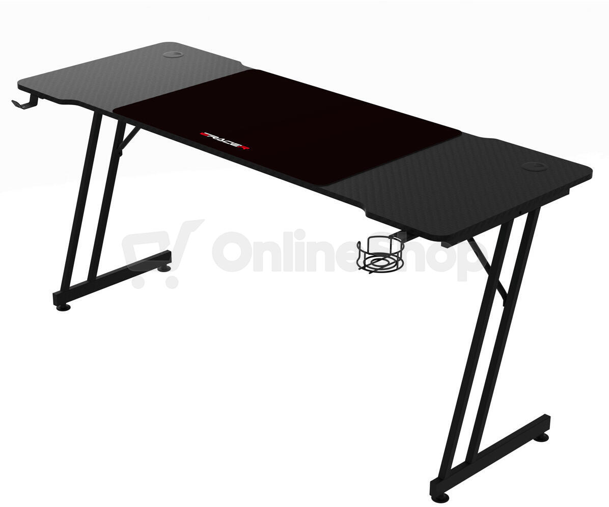 Herní stůl 160x60cm, melamin, carbon, LT-H1106 BK Autronic, Černá