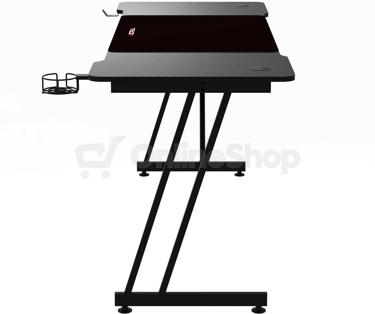 Herní stůl 160x60cm, melamin, carbon, LT-H1106 BK Autronic, Černá