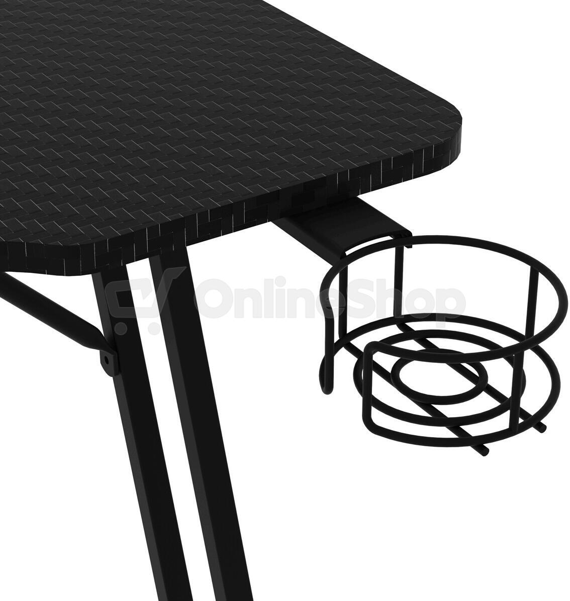 Herní stůl 160x60cm, melamin, carbon, LT-H1106 BK Autronic, Černá