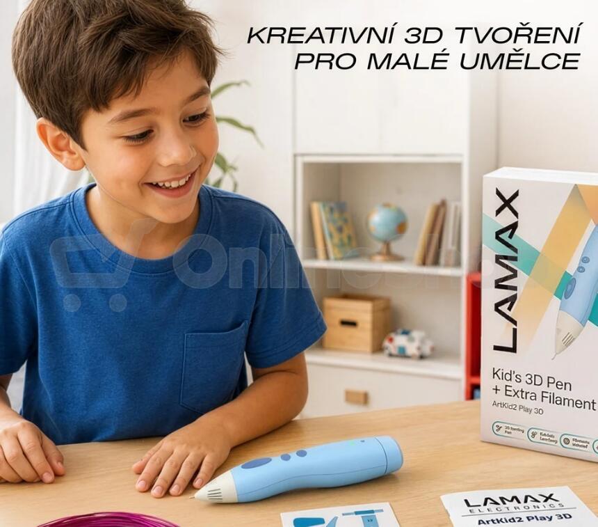 3D pero LAMAX ArtKid2 Play 3D, modré