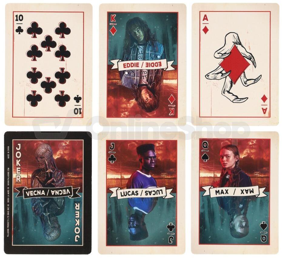 Teddies Hrací karty Stranger Things v krabičce 8x15x3,5cm