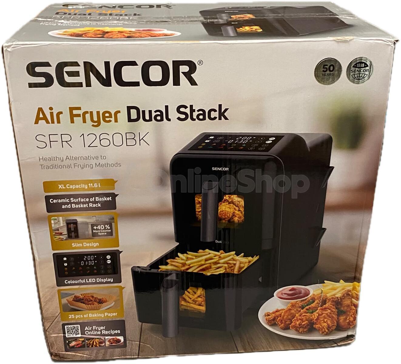 Horkovzdušná fritéza Sencor SFR 1260BK DUAL STACK | Skutečná fotografie prodávaného kusu | Skutečná fotografie prodávaného kusu | Skutečná fotografie prodávaného kusu