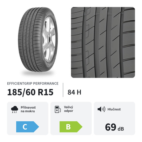 Letní pneu GOODYEAR 185/60 R15 84H EFFICIENTGRIP PERFORMANCE — přehled parametrů1infographics - Goodyear 185/60 R15 84H EFFICIENTGRIP PERFORMANCE (foto 2)