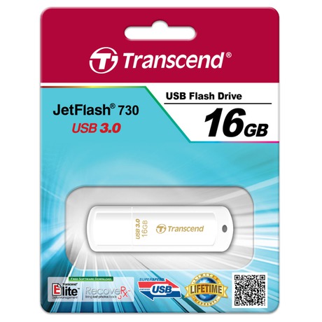 Flash USB Transcend JetFlash 730 16GB USB 3.0 - bílý