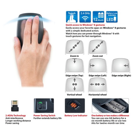 Myš Genius Touch 6000 - černá/stříbrná